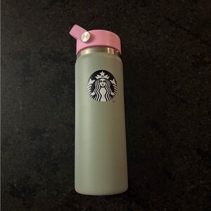 Starbucks Korea SS Commuter Olive Tumbler with a pink cap 20oz hydroflask